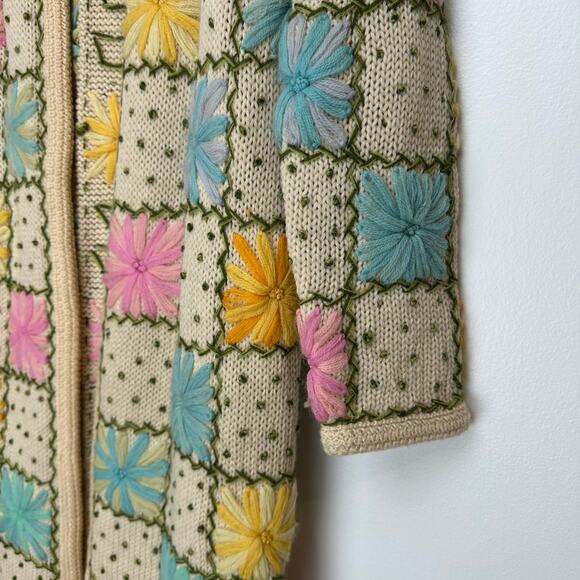 Vintage Lilly‎ of California Granny Square Midi Cardigan Retro | Pastel | SZ M/L - Picture 7 of 13